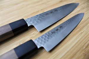 Kitchen Knives - Sakai Takayuki Japanese Knife Set Damascus 45 Layer With Walnut Handle Petty Knife 150mm (5.9")  Gyuto (Chef's Knife) 180mm (7.1")