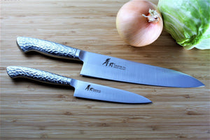 Kitchen Knives - Sakai Takayuki Japanese Knife Set INOX Pro Molybdenum Stainless Steel Petty Knife 120 Mm (4.7") Gyuto 210mm (8.3")