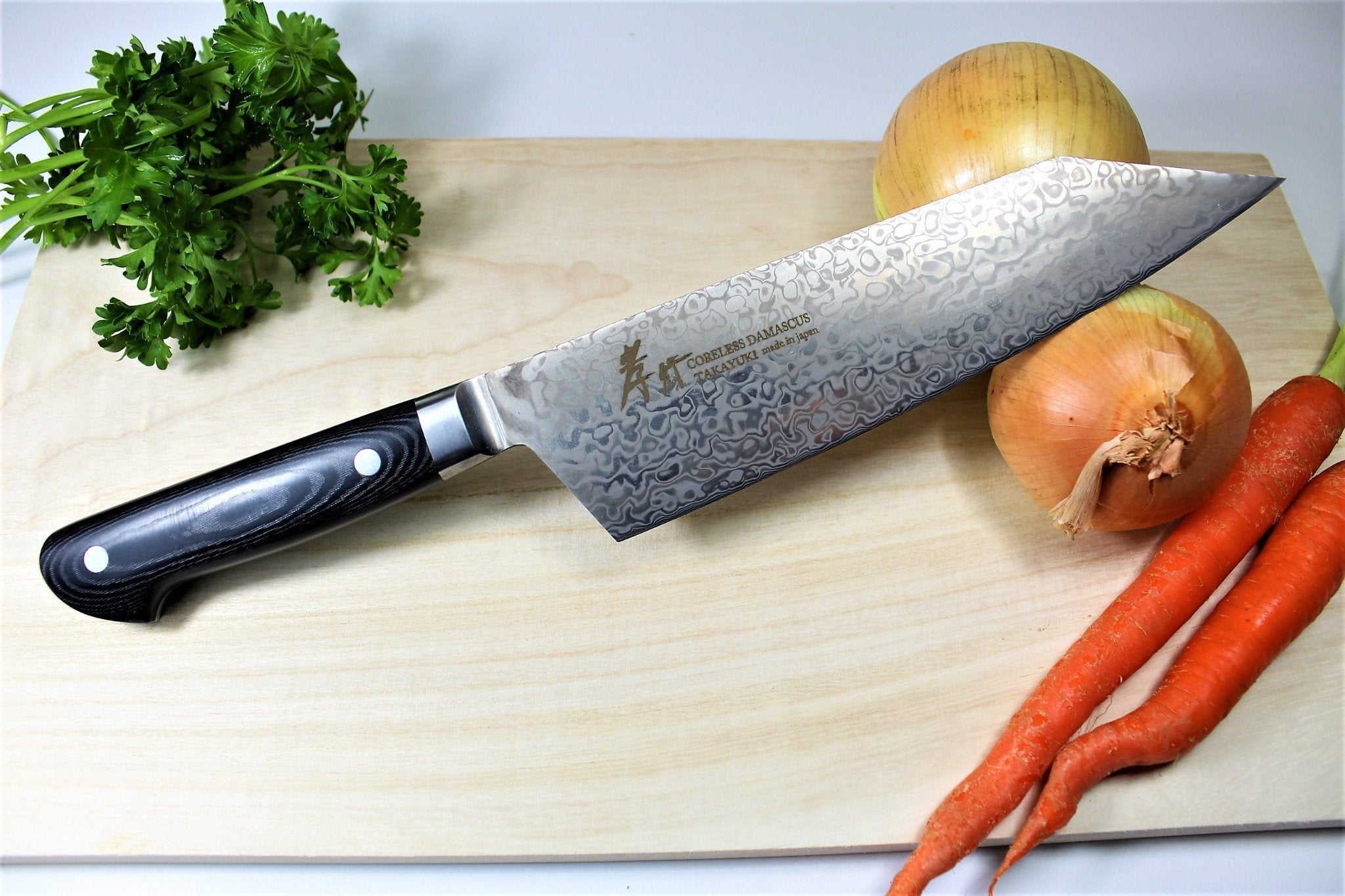 Kitchen Knives - Sakai Takayuki Kengata Gyuto Japanese Chef Knife 190mm (7.5") VG10-VG2 Coreless Damascus