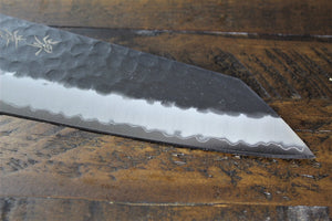 Kitchen Knives - Sakai Takayuki Kengata Gyuto Kurouchi Hammered Finish Aogami Super 190mm (7.5") Japanese Chef Knife