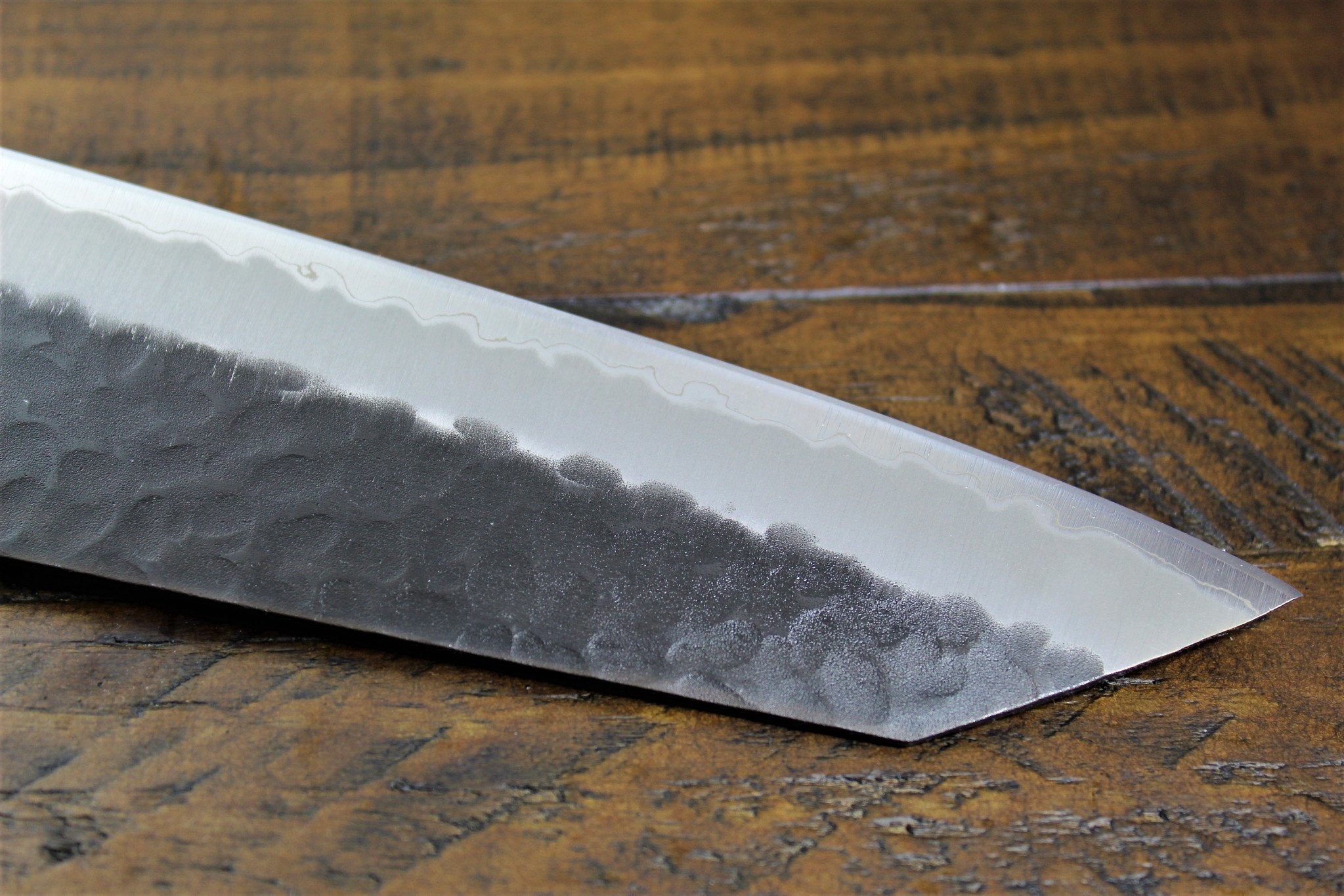 Kitchen Knives - Sakai Takayuki Kengata Gyuto Kurouchi Hammered Finish Aogami Super 190mm (7.5") Japanese Chef Knife