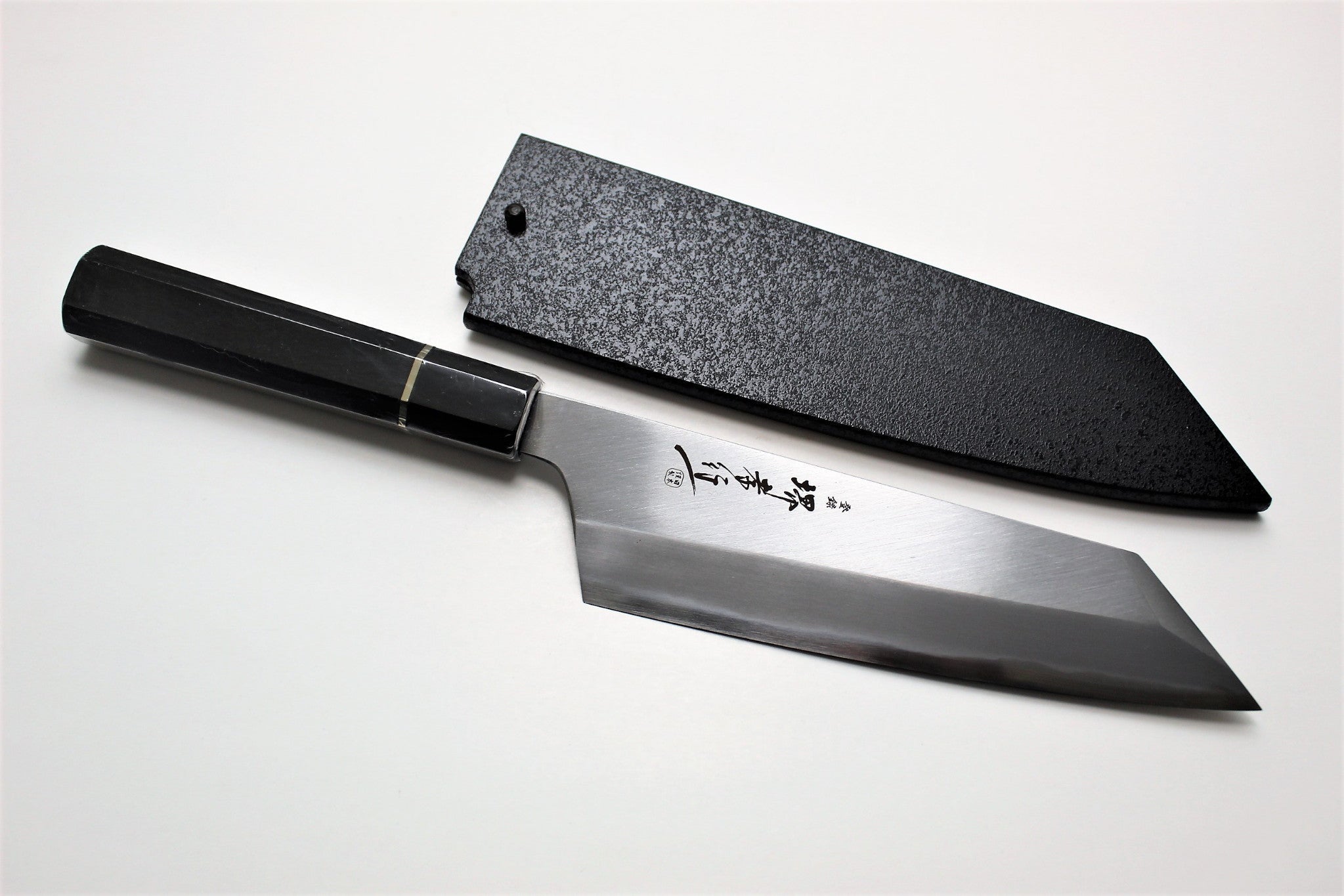Kitchen Knives - Sakai Takayuki Kengata Santoku Homura SP With Saya 225mm (8.8") - Aoniko (Blue Steel #2)