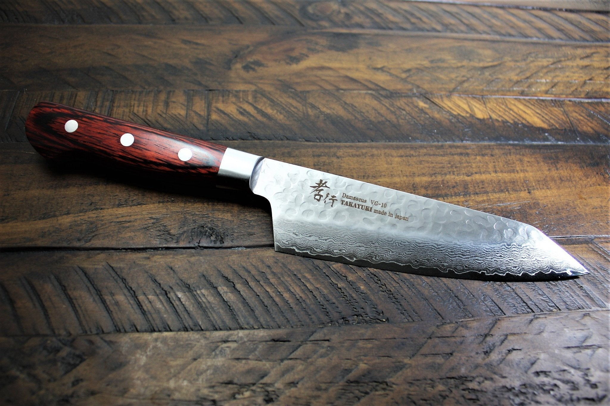 Kitchen Knives - Sakai Takayuki Kengata Santoku Knife 160mm (6.3") Damascus 33 Layer