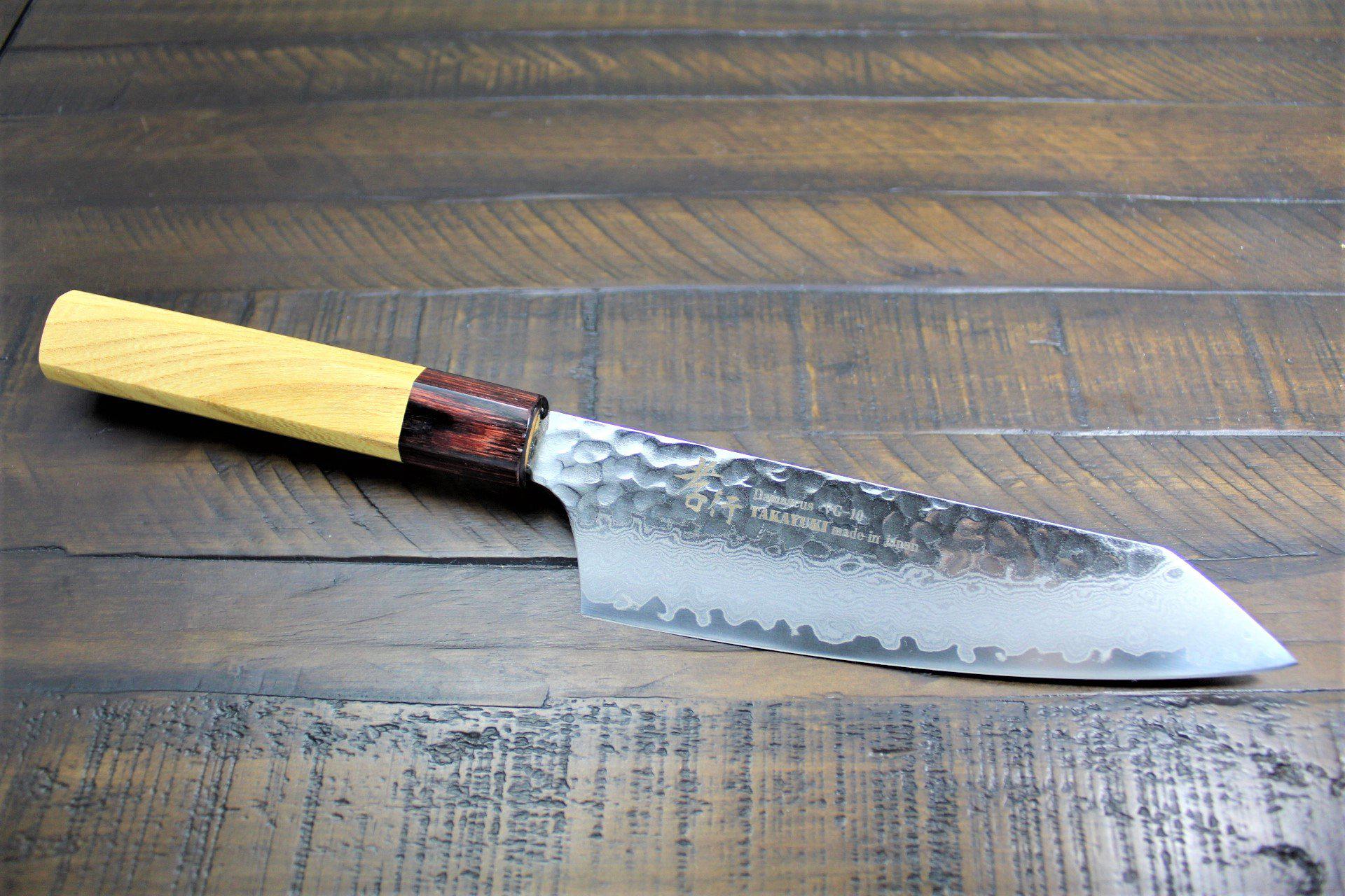 Kitchen Knives - Sakai Takayuki Kengata Santoku Knife 160mm (6.3") Damascus 33 Layer Japanese Handle