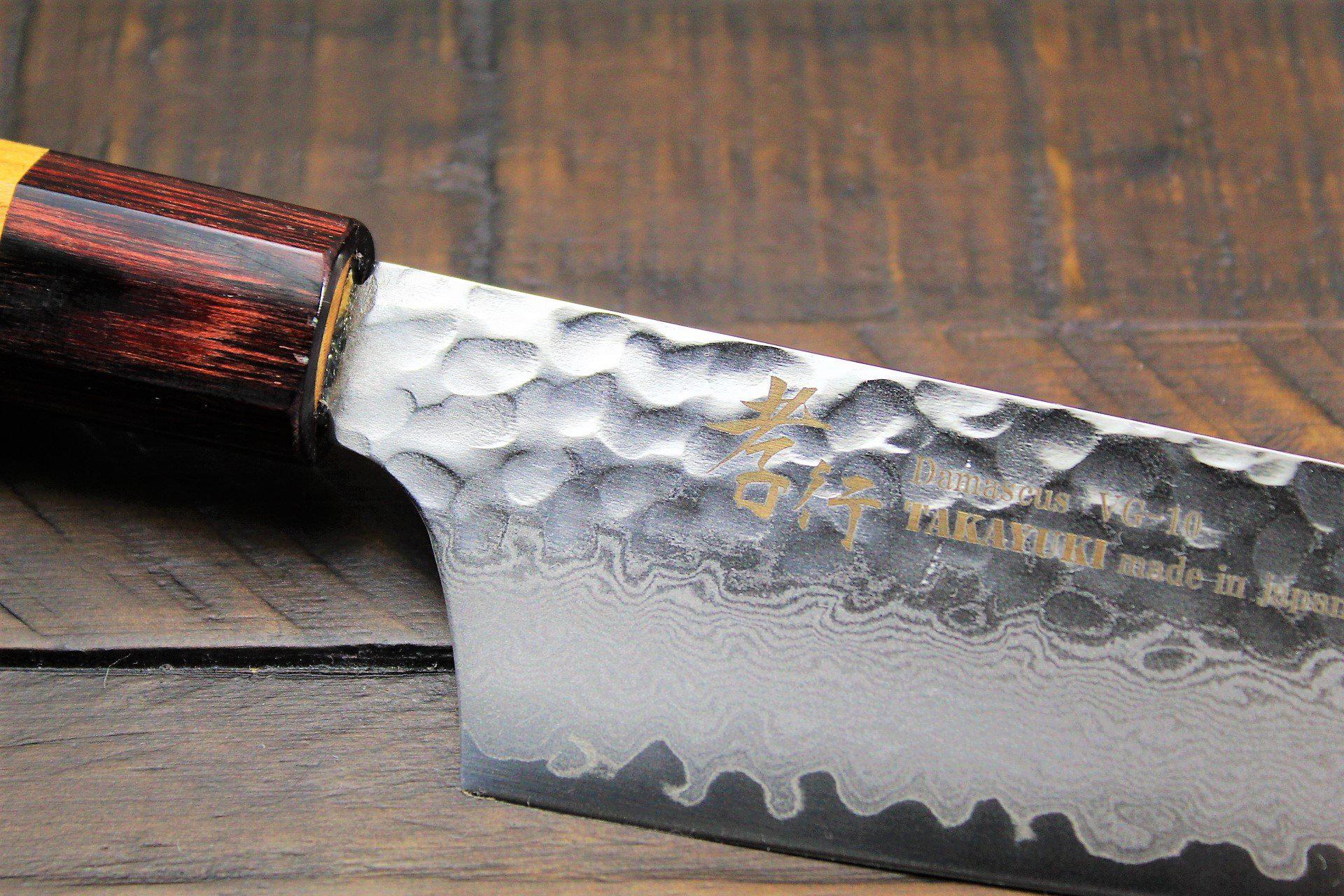 Kitchen Knives - Sakai Takayuki Kengata Santoku Knife 160mm (6.3") Damascus 33 Layer Japanese Handle