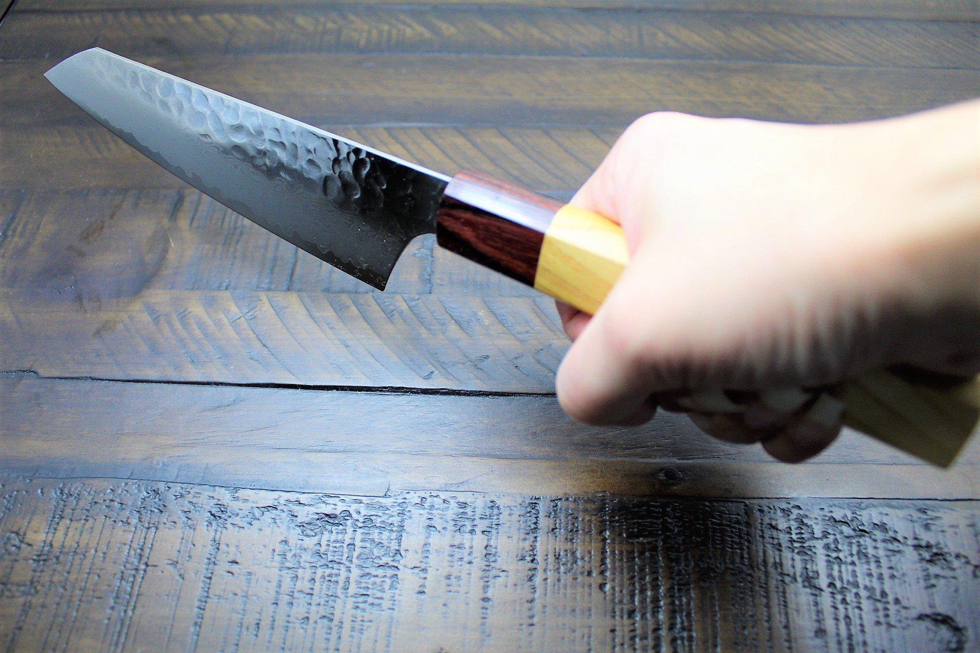 Kitchen Knives - Sakai Takayuki Kengata Santoku Knife 160mm (6.3") Damascus 33 Layer Japanese Handle