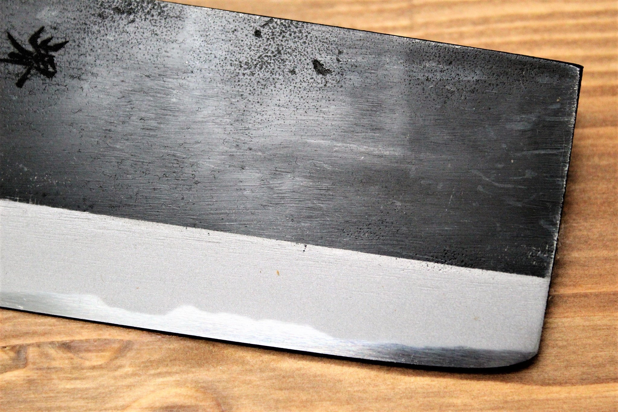 Kitchen Knives - Sakai Takayuki Nakiri Knife 180mm (7.0") Kurouchi Aoniko  / Blue Steel #2 With Buffalo Horn