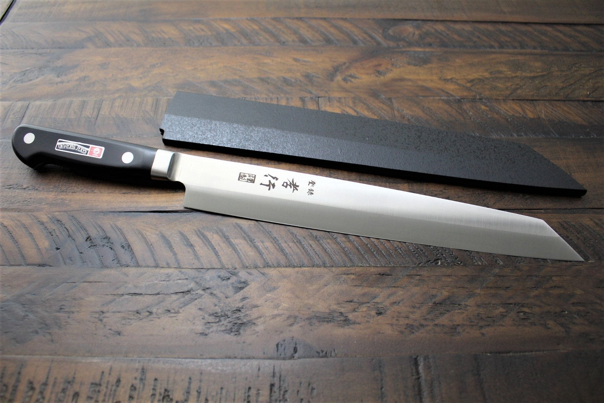Kitchen Knives - Sakai Takayuki Outlet - Kiritsuke Yanagiba Slicer Knife 260mm (10.2") With Saya Swedish Stainless Steel Grand Chef Slicer