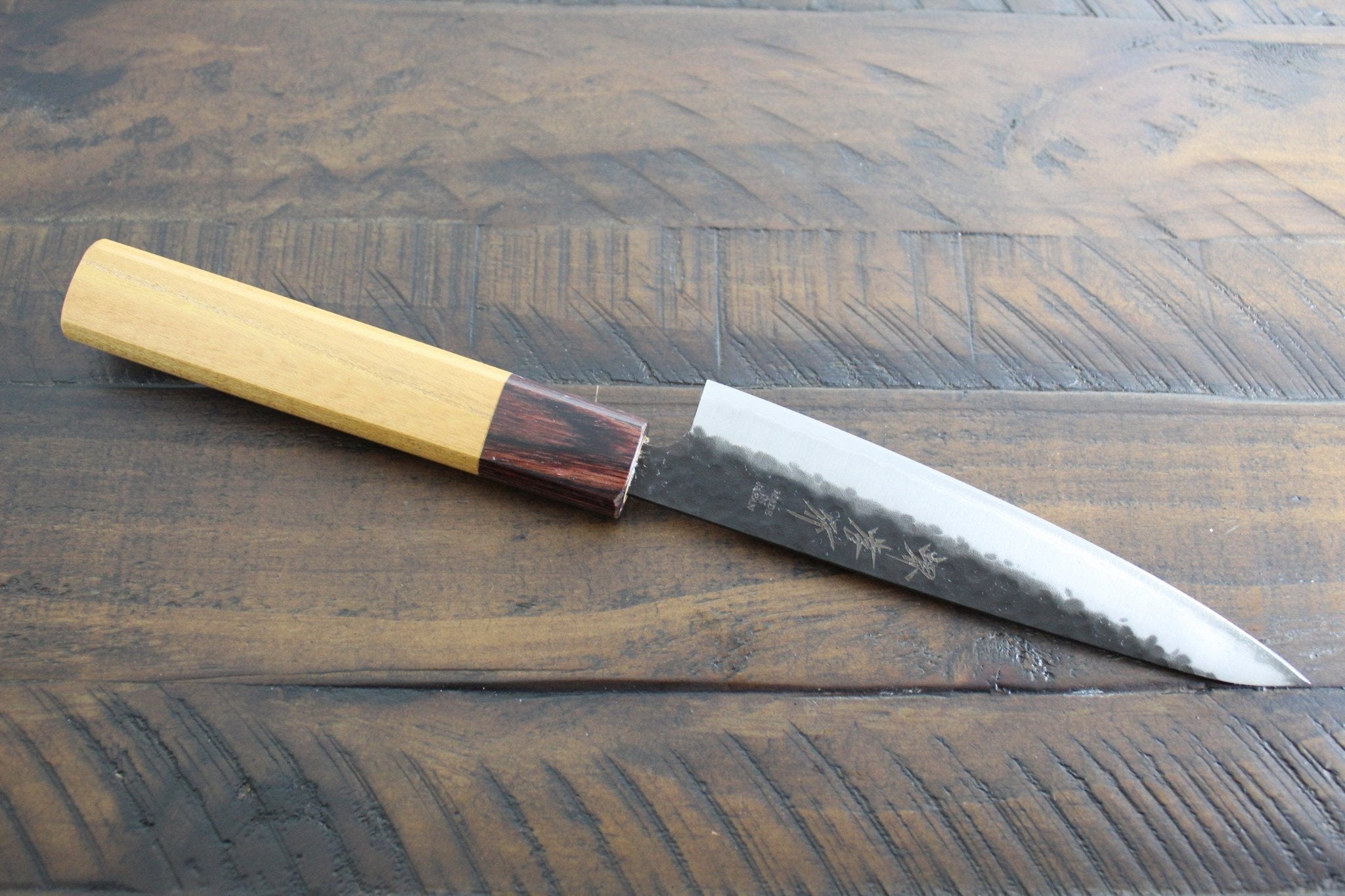Kitchen Knives - Sakai Takayuki Petty Knife 135mm (5.3") Aogami Super Kurouchi Hammered Finish