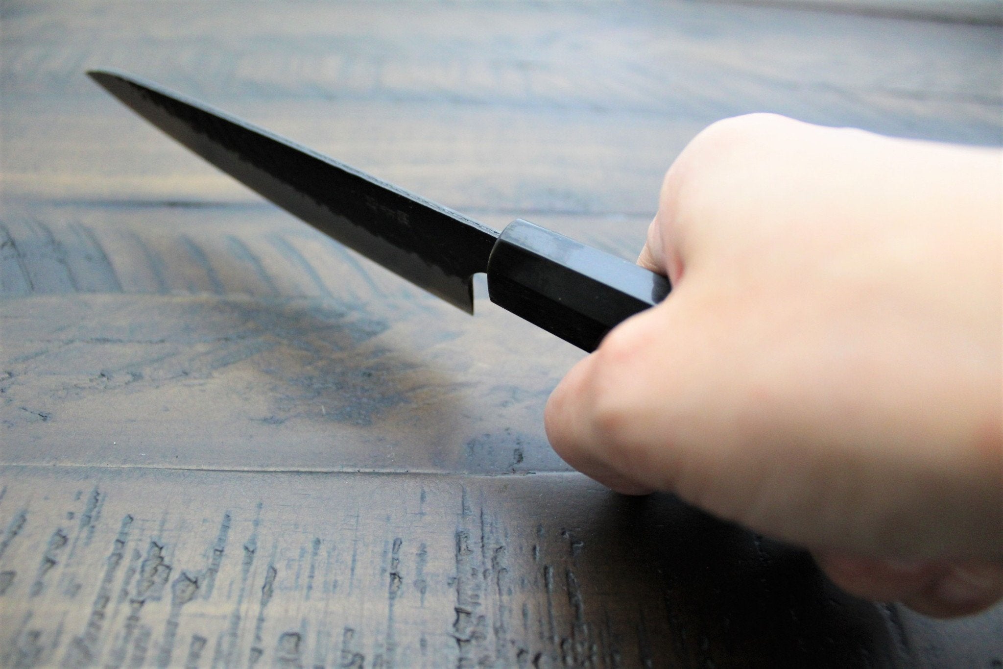Kitchen Knives - Sakai Takayuki Petty Knife 135mm (5.3") Aogami Super Kurouchi Hammered Finish