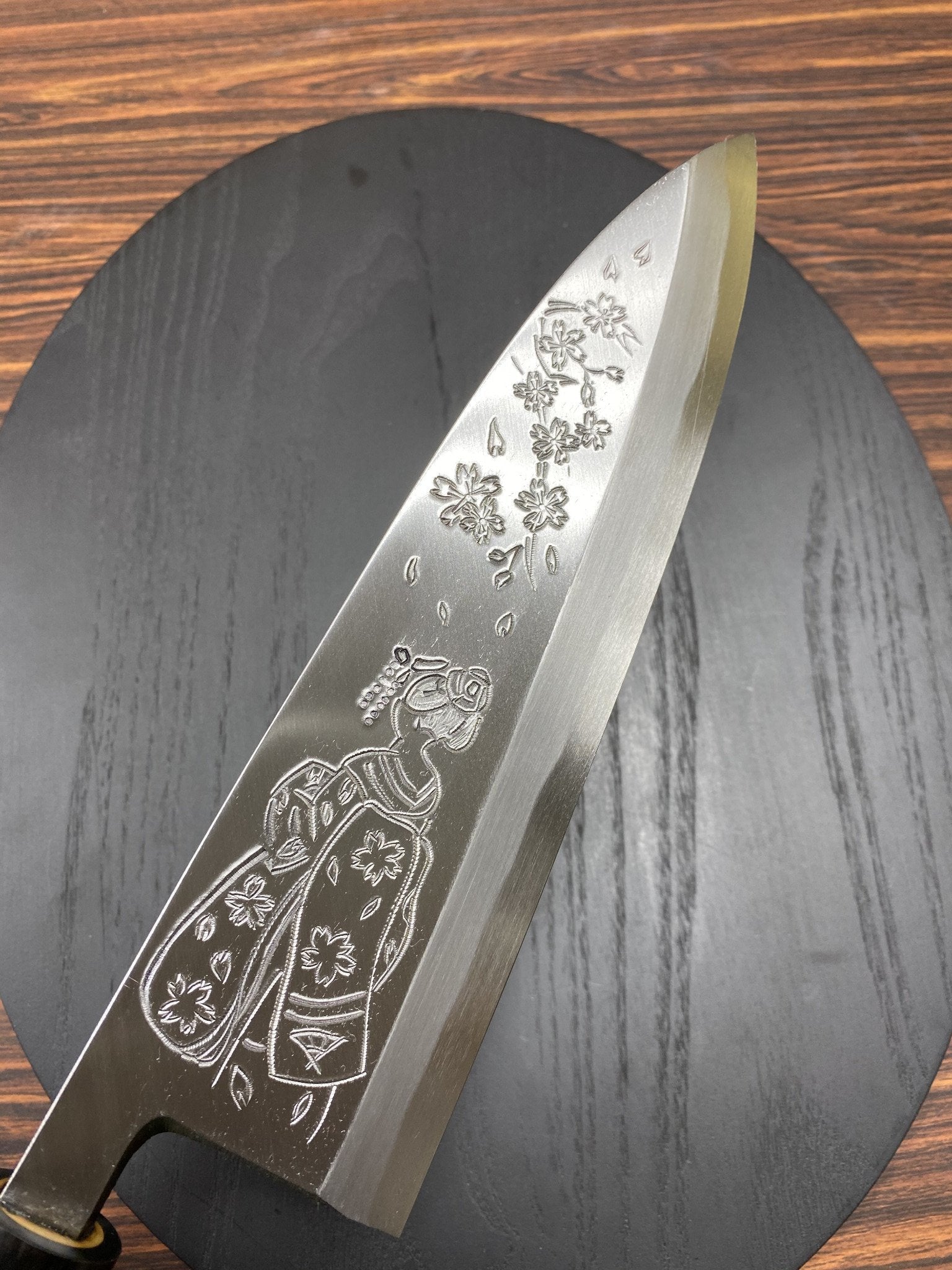 Kitchen Knives - Sakai Takayuki Pre Order Purchase Custom Order Decorative Deba Knife With Buffalo Horn Handle White Steel 210mm (8.3")