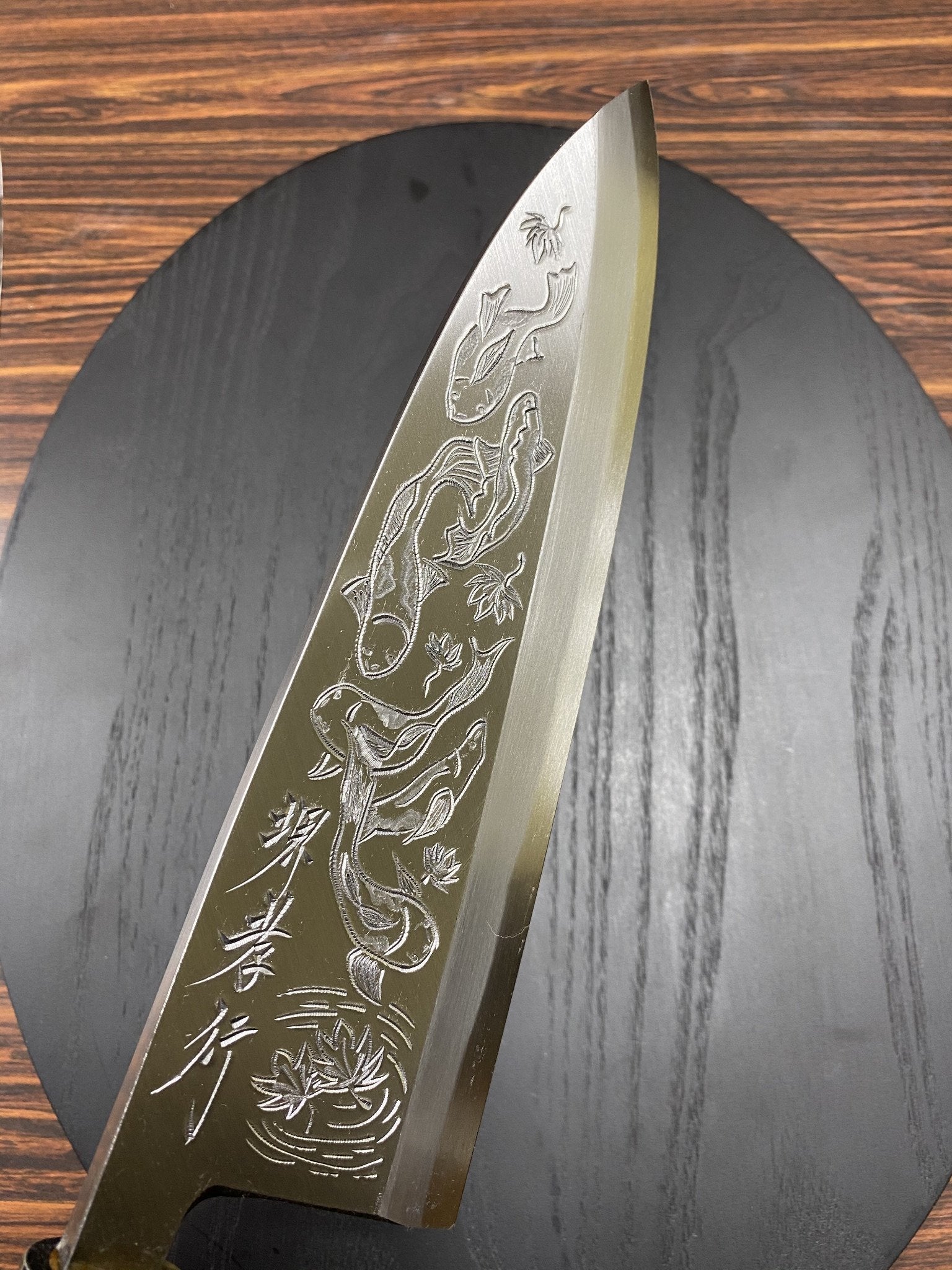 Kitchen Knives - Sakai Takayuki Pre Order Purchase Custom Order Decorative Deba Knife With Buffalo Horn Handle White Steel 210mm (8.3")