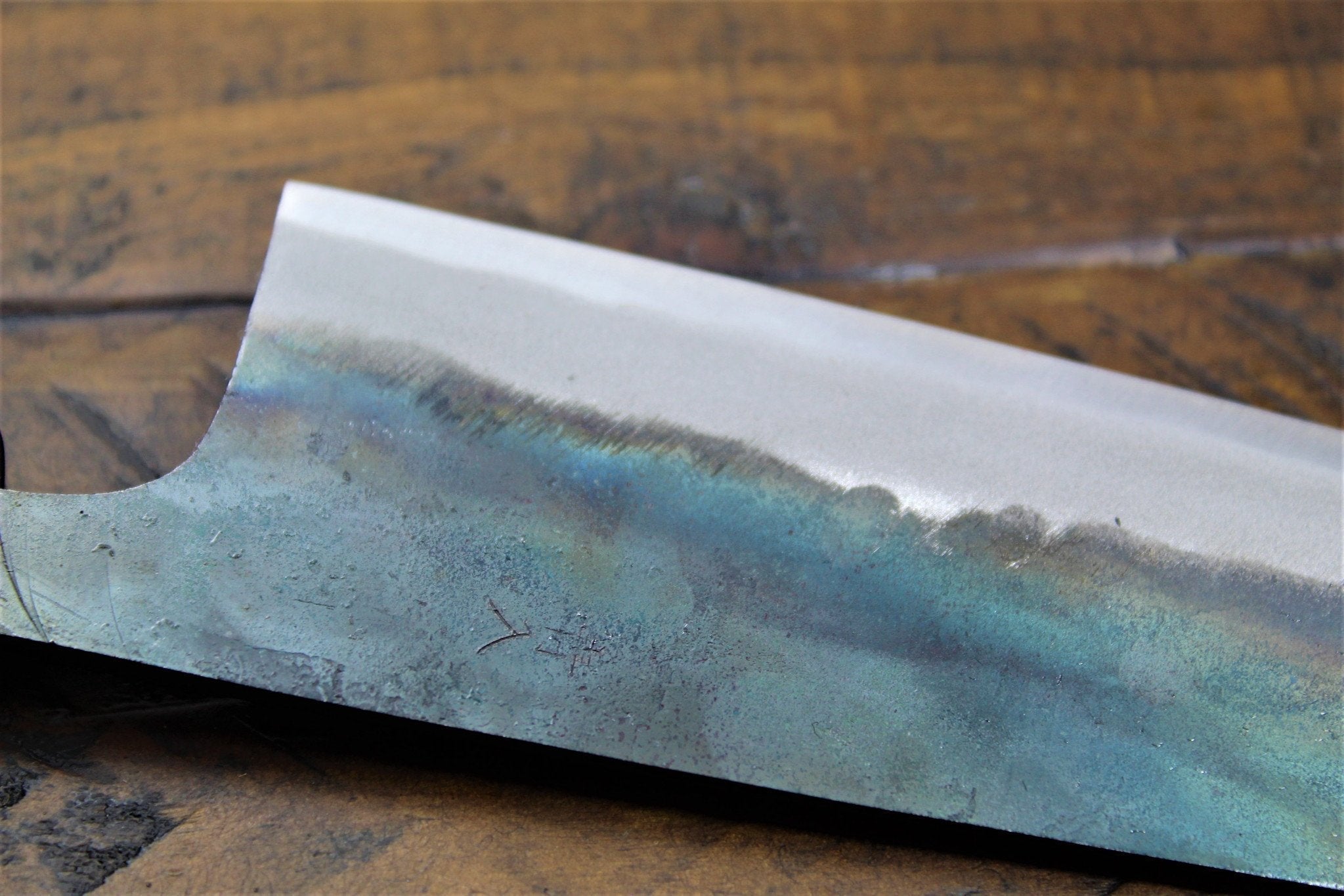 Kitchen Knives - Sakai Takayuki Santoku 170mm (6.7") Kurouchi Aoniko / Blue Steel #2