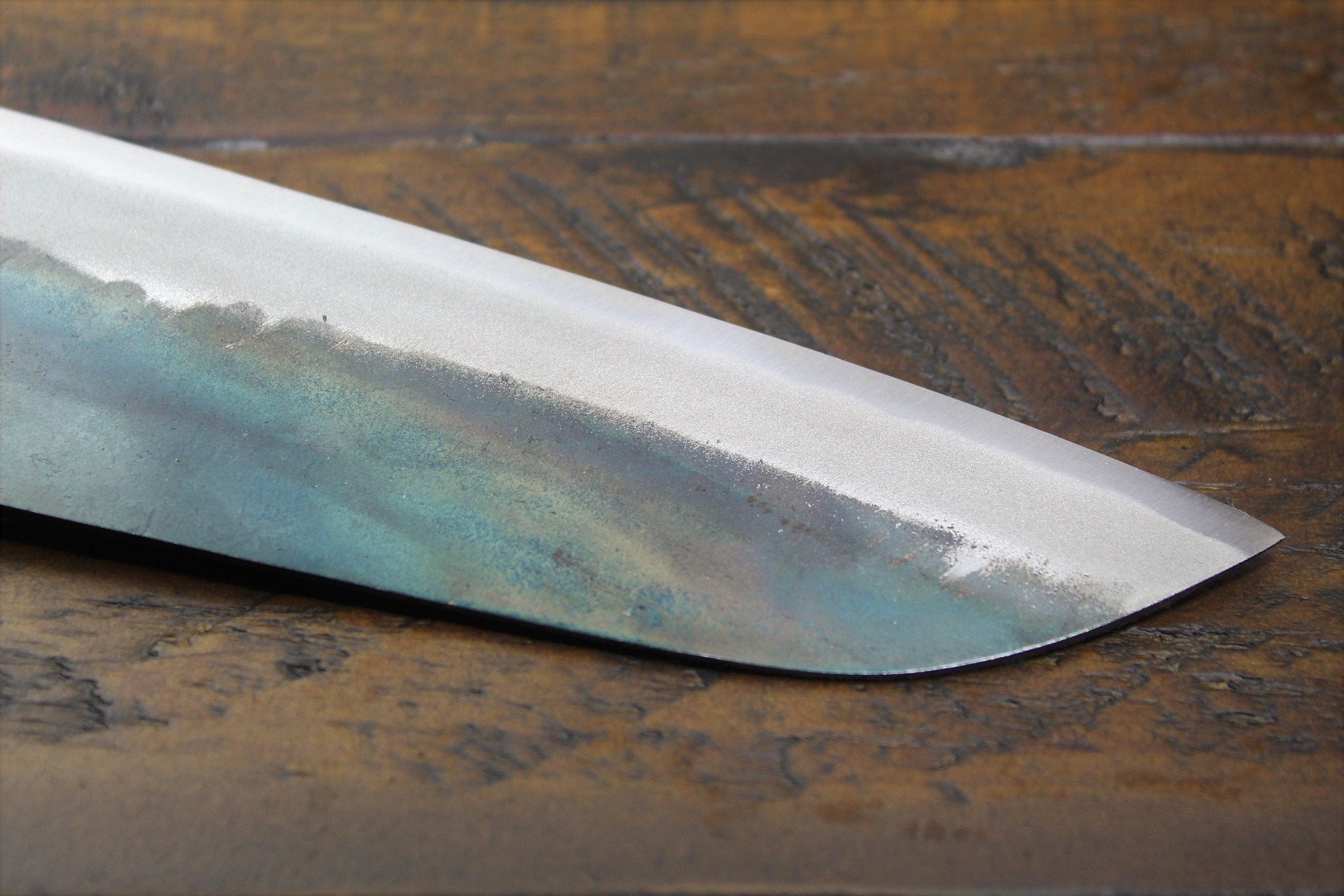Kitchen Knives - Sakai Takayuki Santoku 170mm (6.7") Kurouchi Aoniko / Blue Steel #2