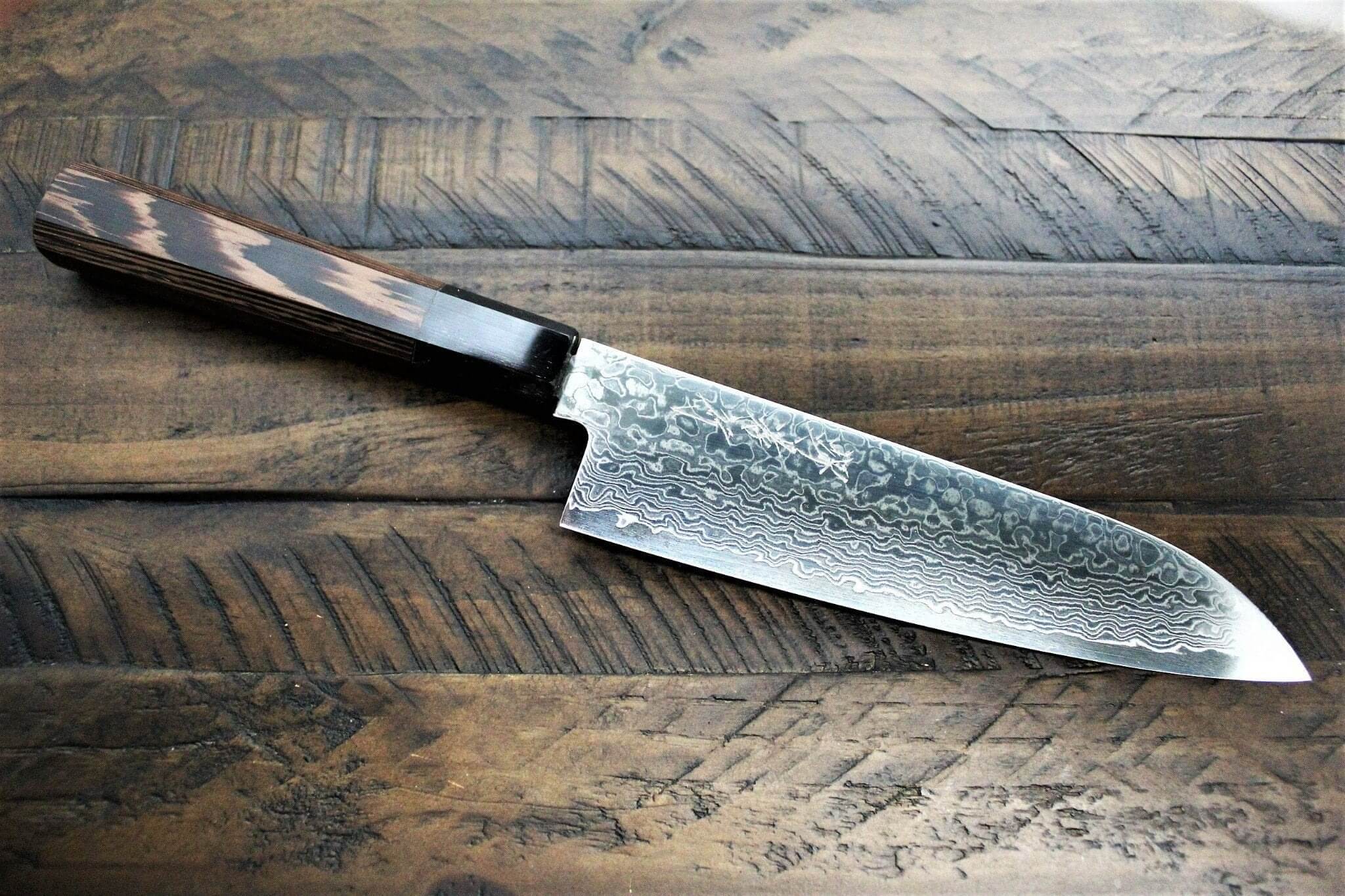 Kitchen Knives - Sakai Takayuki Santoku Knife 180mm (7.1") Damascus 69 Layer - Ginga