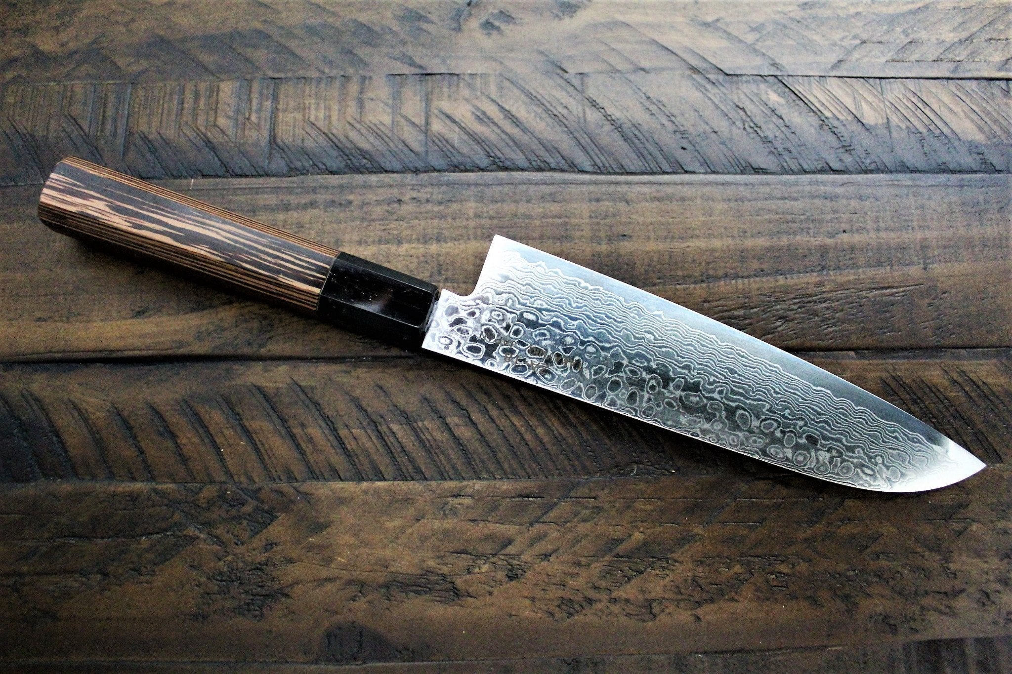 Kitchen Knives - Sakai Takayuki Santoku Knife 180mm (7.1") Damascus 69 Layer - Ginga