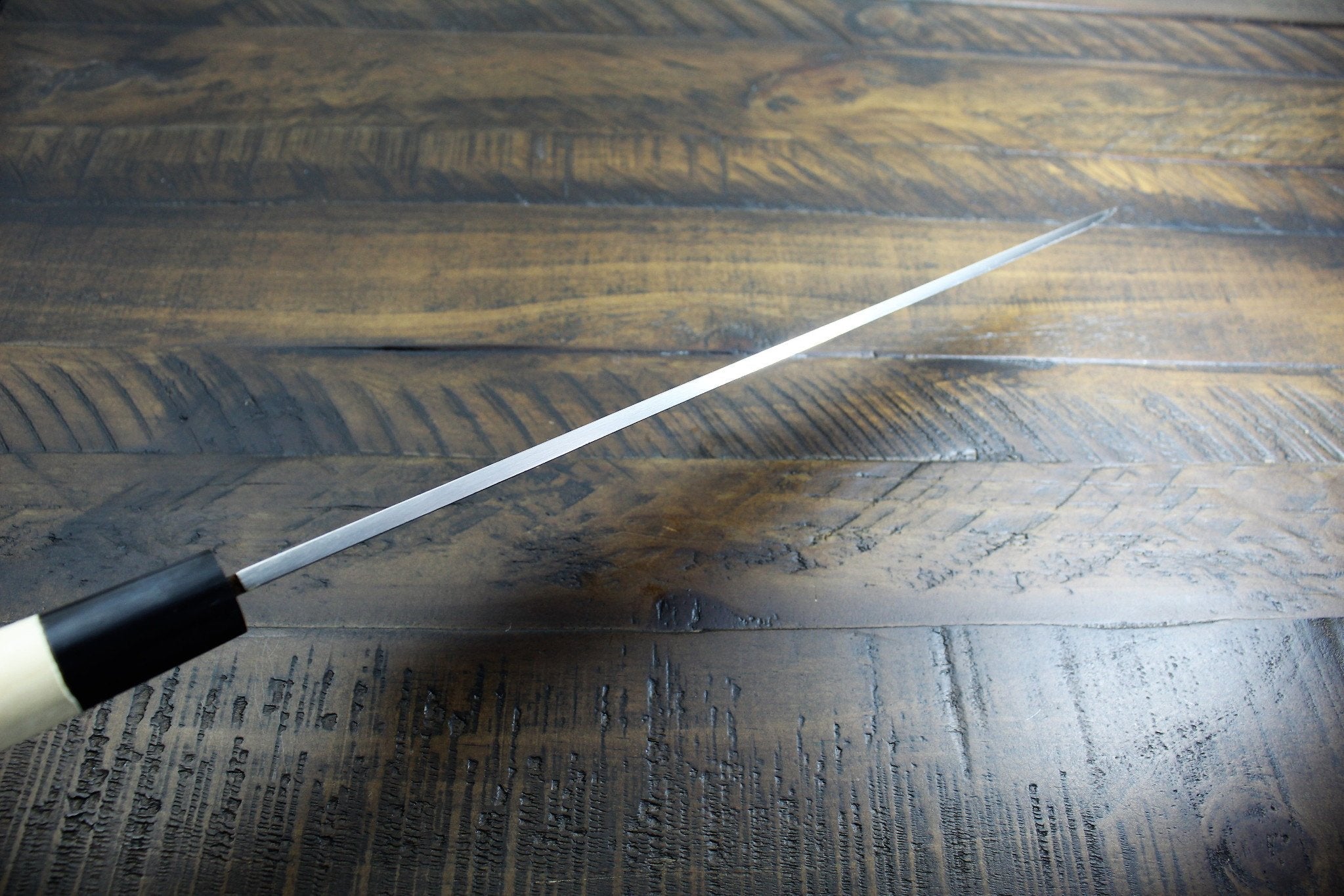 Kitchen Knives - Sakai Takayuki Shobu Knife White Steel 300mm (11.8") With Buffalo Horn Handle Kasumi Togi
