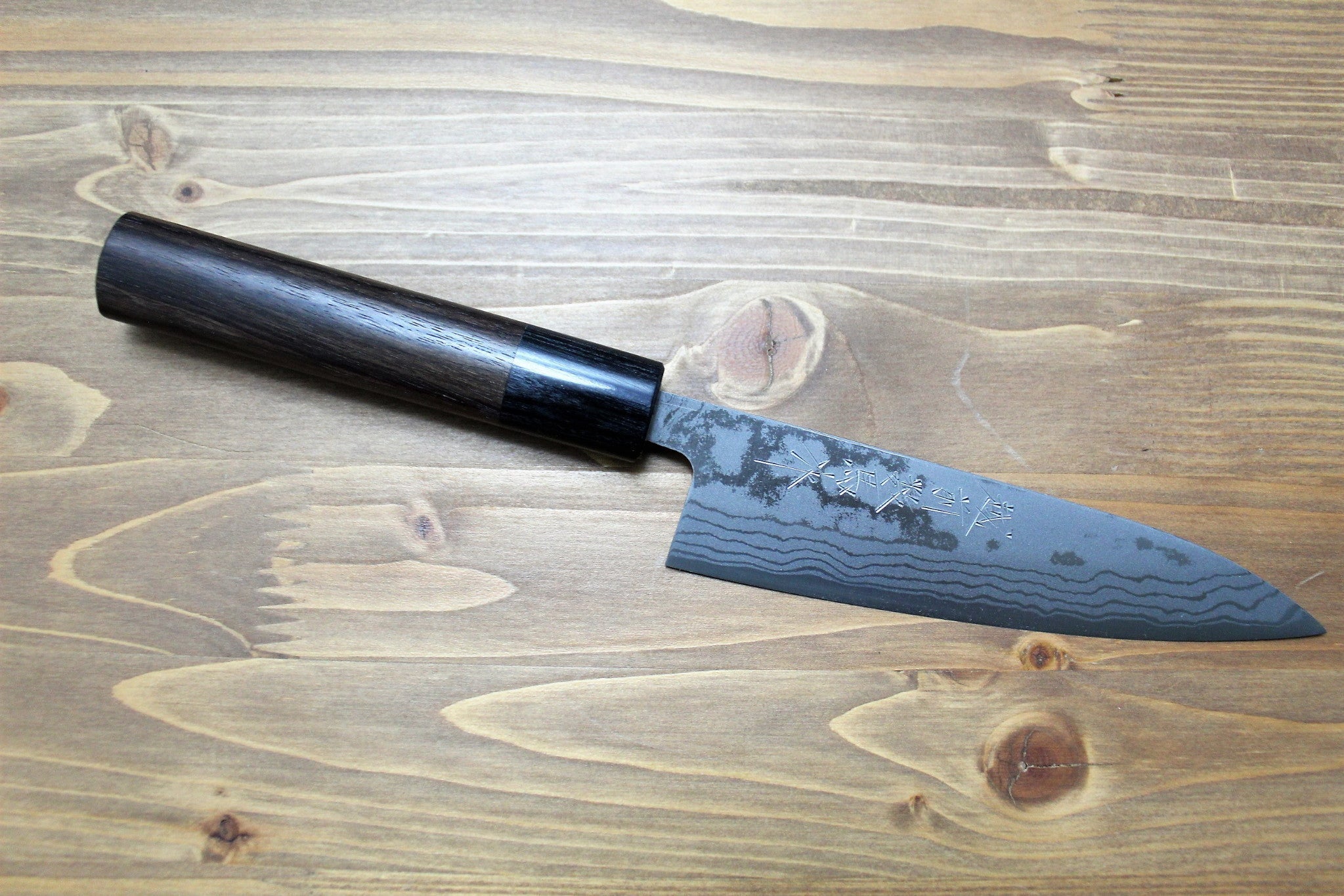 Kitchen Knives - Sawakazuma Ginryu Damascus Aoniko Petty 135 Mm / 5.3" Rosewood Handle