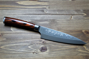 Kitchen Knives - Sawakazuma Ginsho SRS13 Petty 135 Mm / 5.3" Desert Ironwood Handle