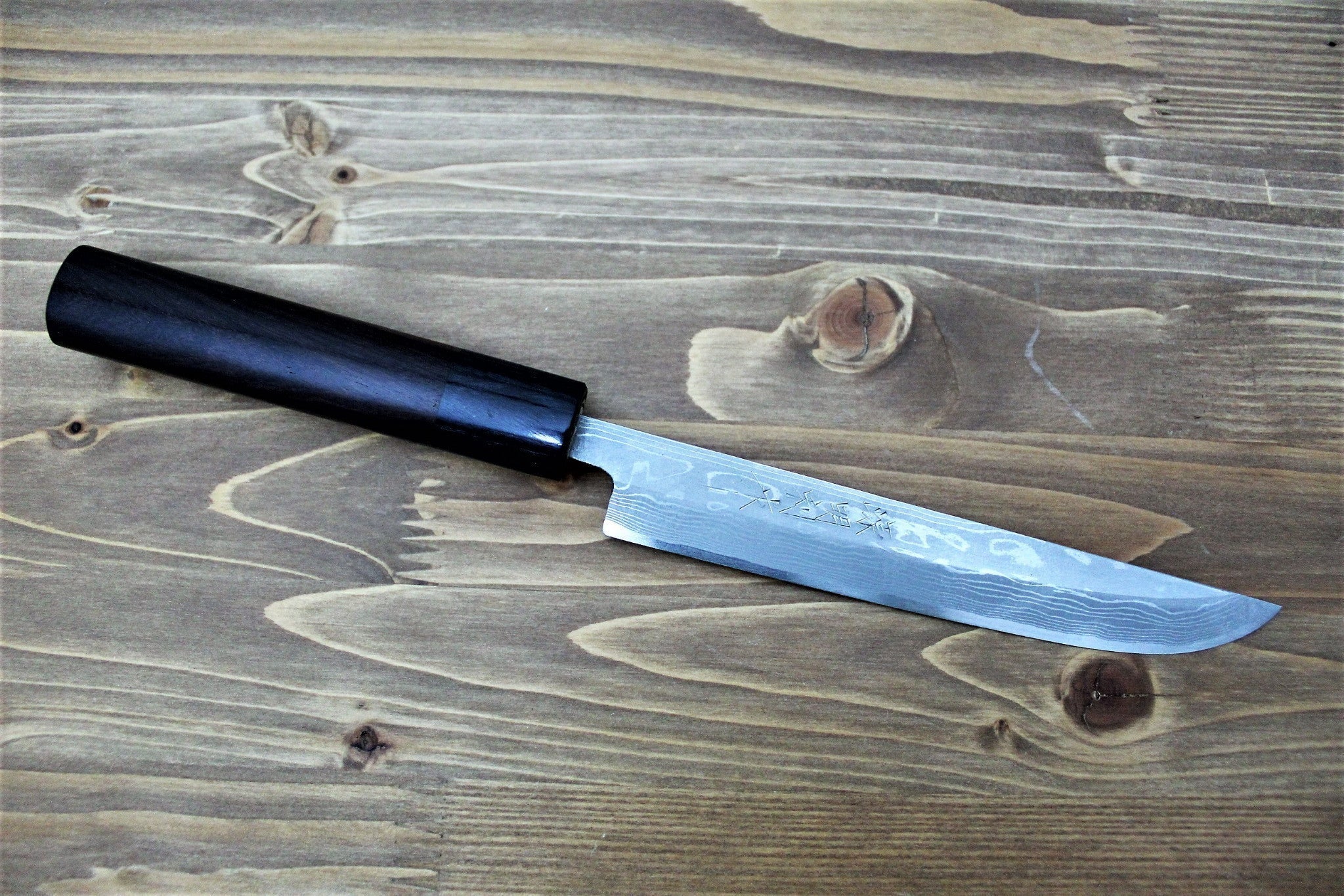Kitchen Knives - Sawakazuma Sabaki / Boning Knife Shironiko Damascus Rosewood Handle