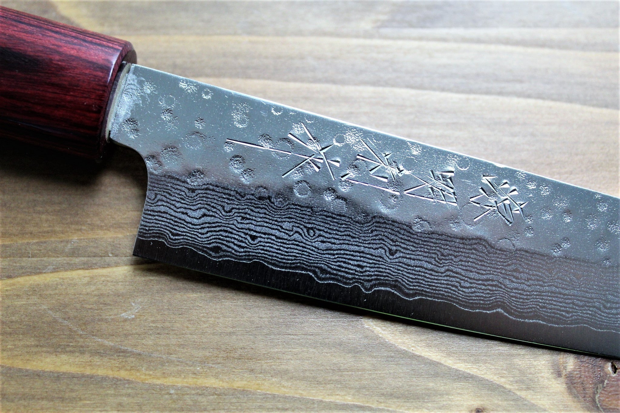 Kitchen Knives - Sawakazuma Setsukei VG-10 Damascus Gyuto Knife 210 Mm / 8.2" Rosewood Handle