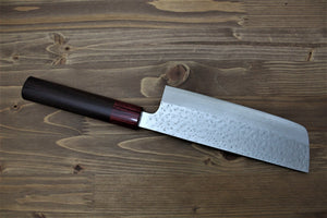 Kitchen Knives - Sawakazuma Setsukei VG-10 Damascus Nakiri Knife 165 Mm / 6.5" Rosewood Handle