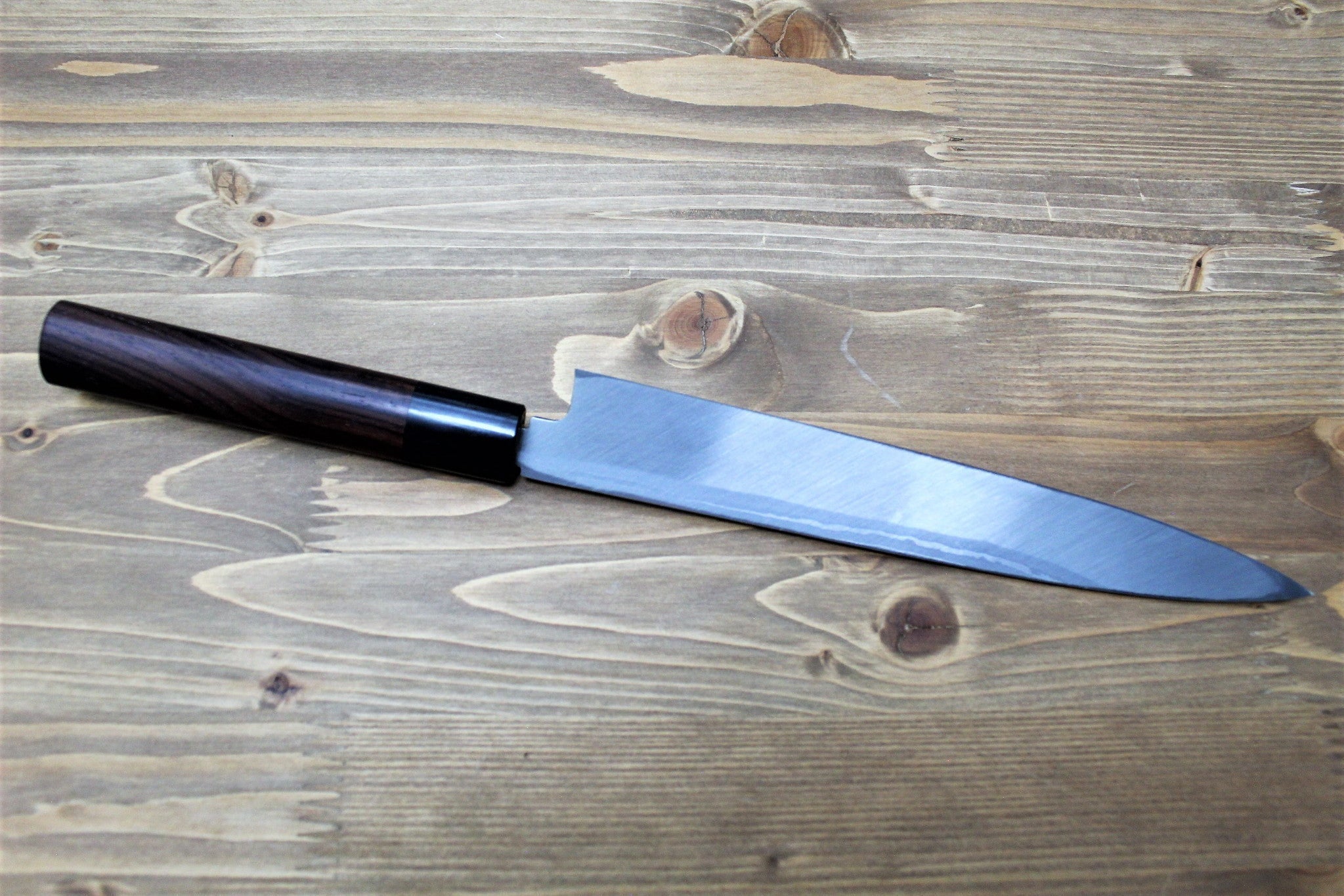 Kitchen Knives - Sawakazuma Yanagiba Slicer Knife 210 Mm / 8.2" Shironiko Damascus Rosewood Handle
