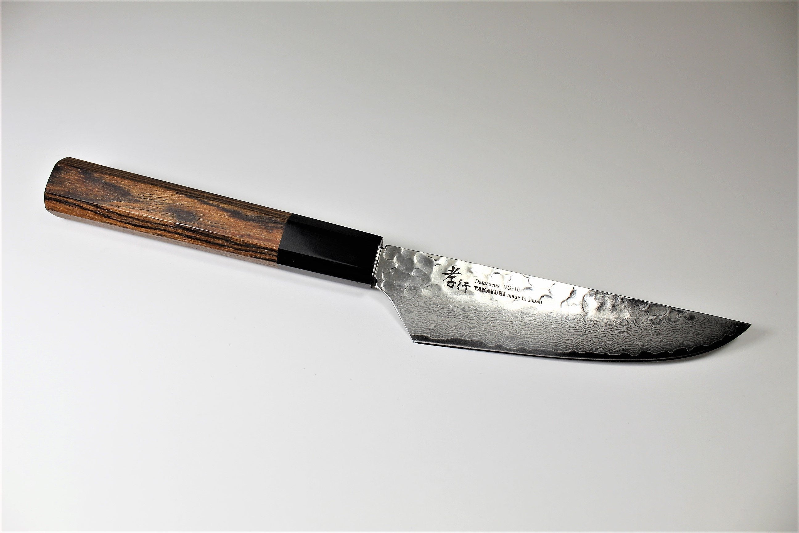 Kitchen Knives - Steak Knife 120mm (4.7") Damascus 33 Layer Black Persimmon Handle Hasu-Seizo Exclusive Special Edition