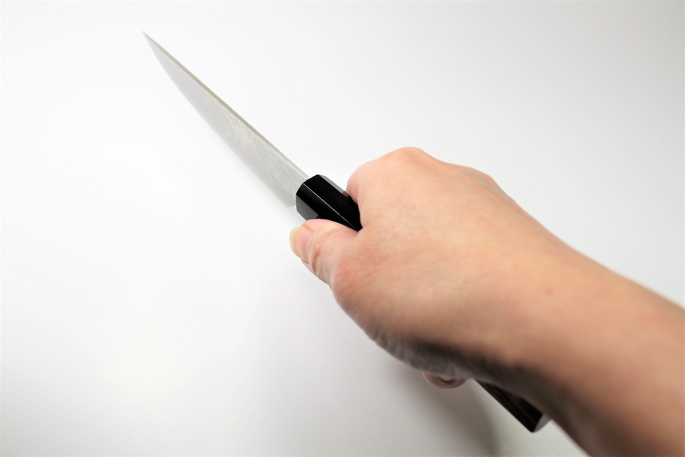 Kitchen Knives - Steak Knife 120mm (4.7") Damascus 33 Layer Black Persimmon Handle Hasu-Seizo Exclusive Special Edition