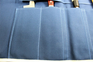 Knife Blocks & Holders - Japanese Chef Knife Canvas Roll Carry Bag For 6 Knives - Navy