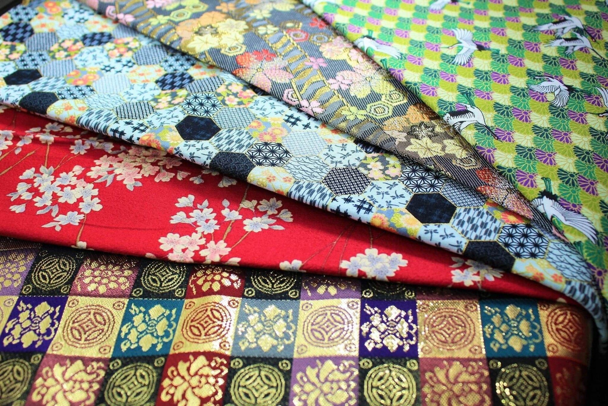 Gift Wrapping with Traditional Japanese kimono pattern fabric