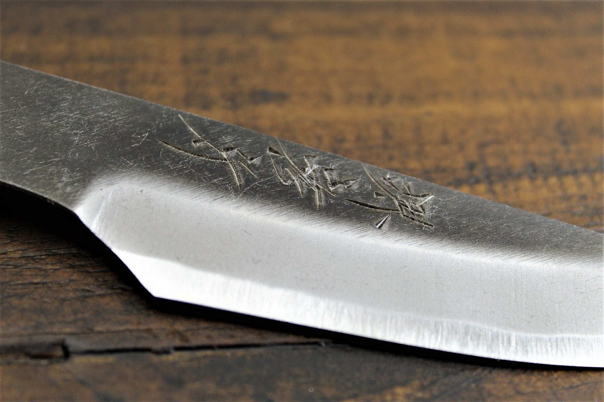 Knife - Sakai Takayuki Outdoor 80mm Knife Aoniko Blue Steel #2 With Leather Saya - Kotengu