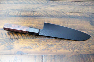 Knife - Sakai Takayuki Santoku Knife With Wenge Handle 170mm (6.7") Kurokage VG-10 With Non Stick Coating