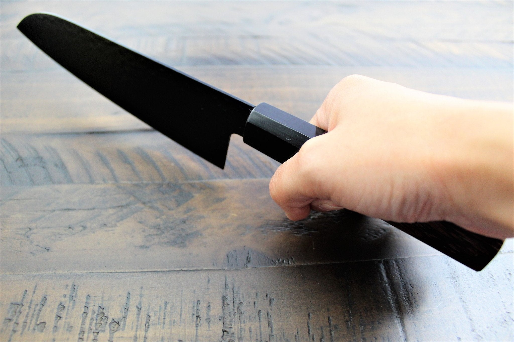 Knife - Sakai Takayuki Santoku Knife With Wenge Handle 170mm (6.7") Kurokage VG-10 With Non Stick Coating