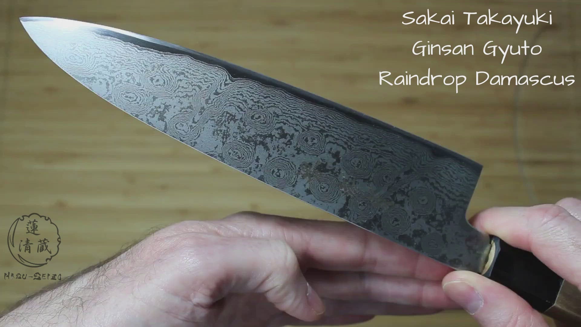 Ginsan Damascus 210mm (8.3") Gyuto Japanese Chef Knife Sakai Takayuki by Hasu-Seizo