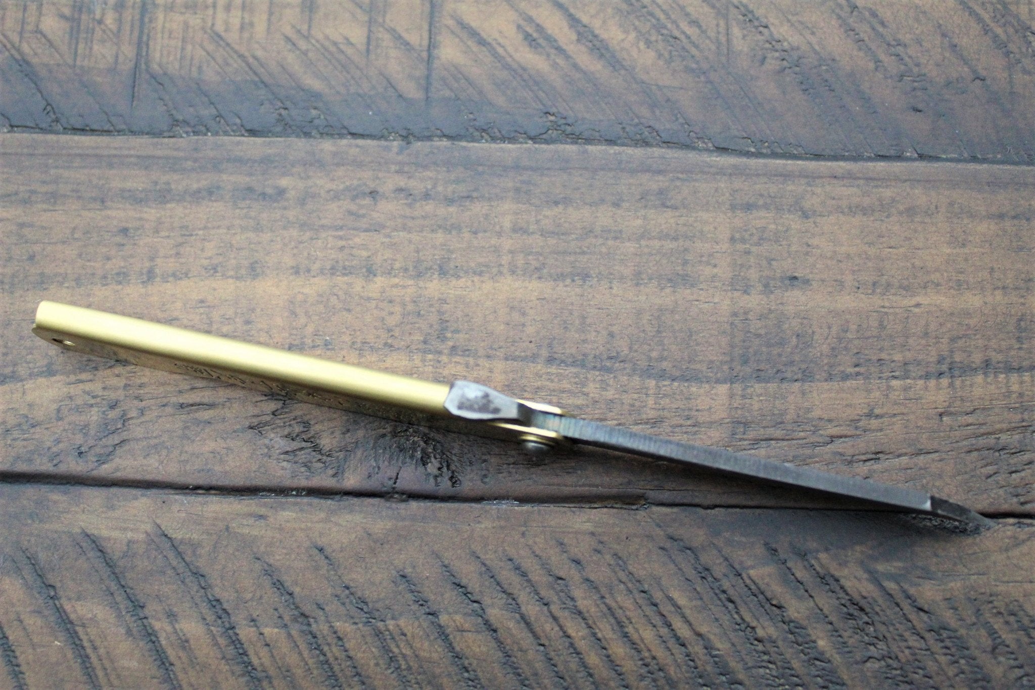 Japanese Brass Folding Pocket Knife Blade Aoniko Higonokami (Blue Steel #2) Nagao Kanekoma by Hasu-Seizo