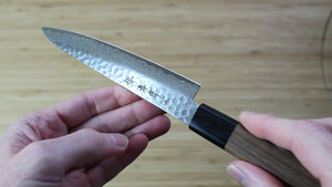 Sakai Takayuki Japanese Knife Set Damascus 45 Layer with Walnut Handle Petty Knife 150mm (5.9") Santoku Knife 180mm (7.1")