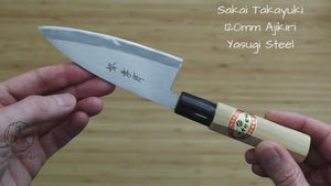Sakai Takayuki Small Deba Knife / Ajikiri 120mm (4.7")
